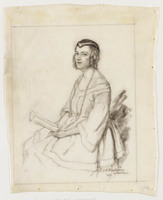 KT 2338
<br/>
Portret van de voordrachtskunstenares Margueritte van Hengel-Couperus
<br/>
<em>Woutersen van Doesburgh, Elsa Louisa Hannelina (1875-1957)</em>